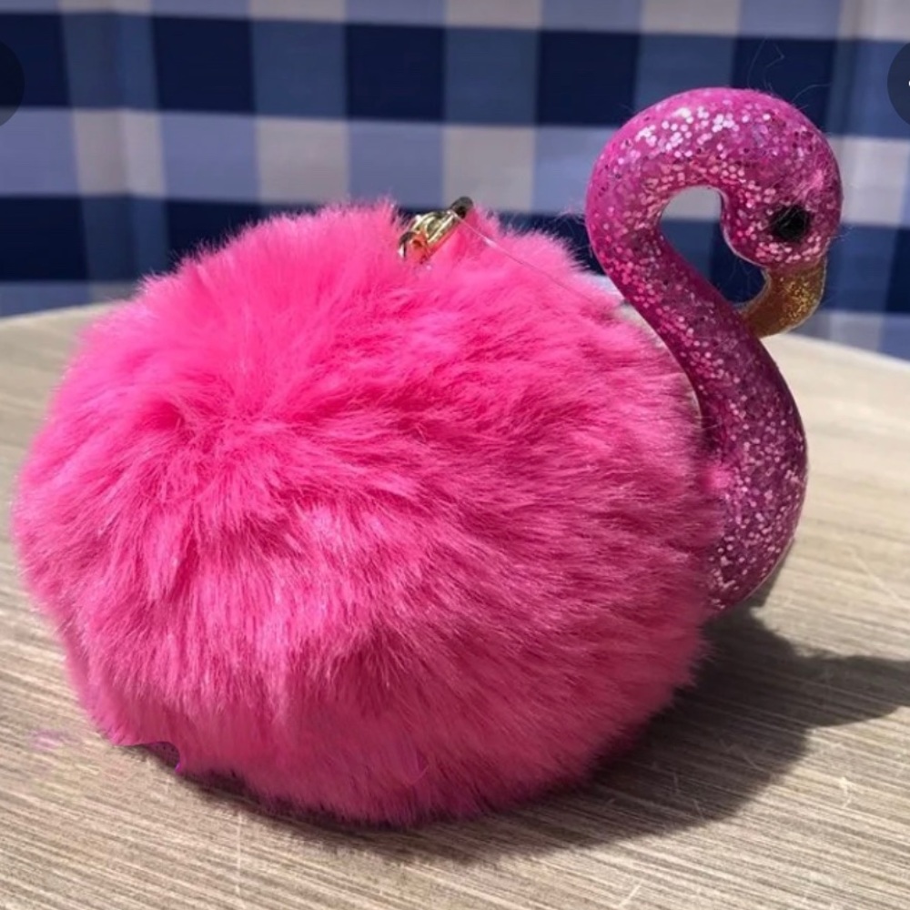 PINK FLAMINGO POM
Sanitizer Holder and purse charm